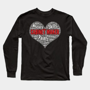 Cabinet Maker Heart Shape Word Cloud Design design Long Sleeve T-Shirt